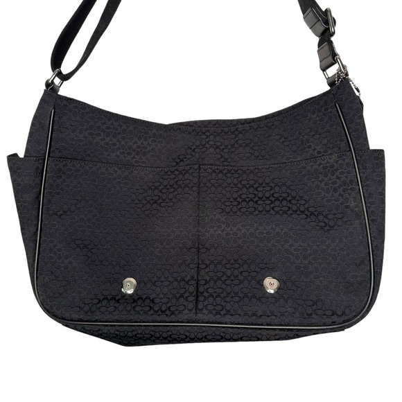 Coach | Black Signature Hudson Leather Trim Commuter Laptop Messenger Bag - Picture 3 of 14